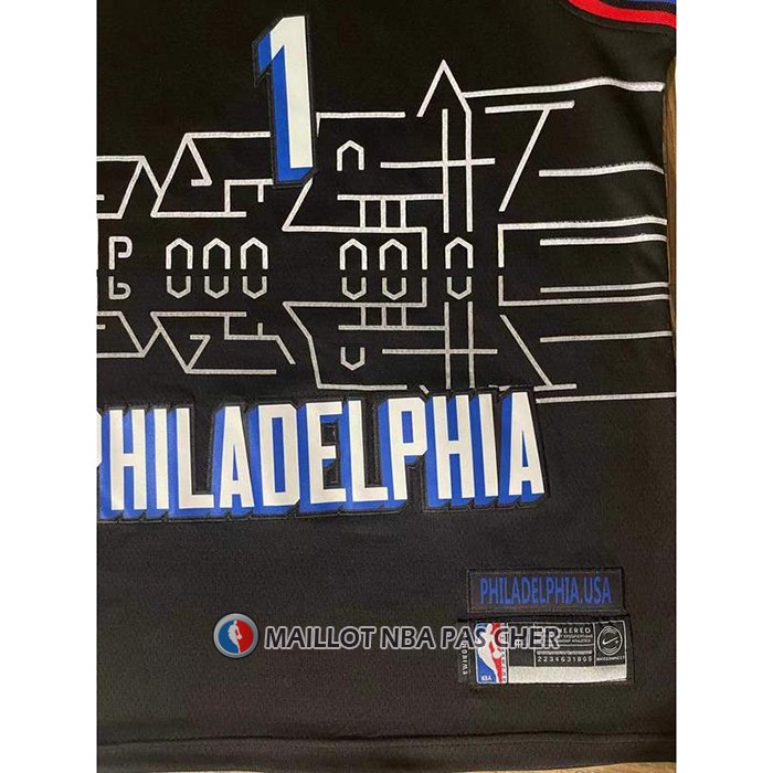 Maillot Philadelphia 76ers James Harden NO 1 Ville 2020-21 Noir